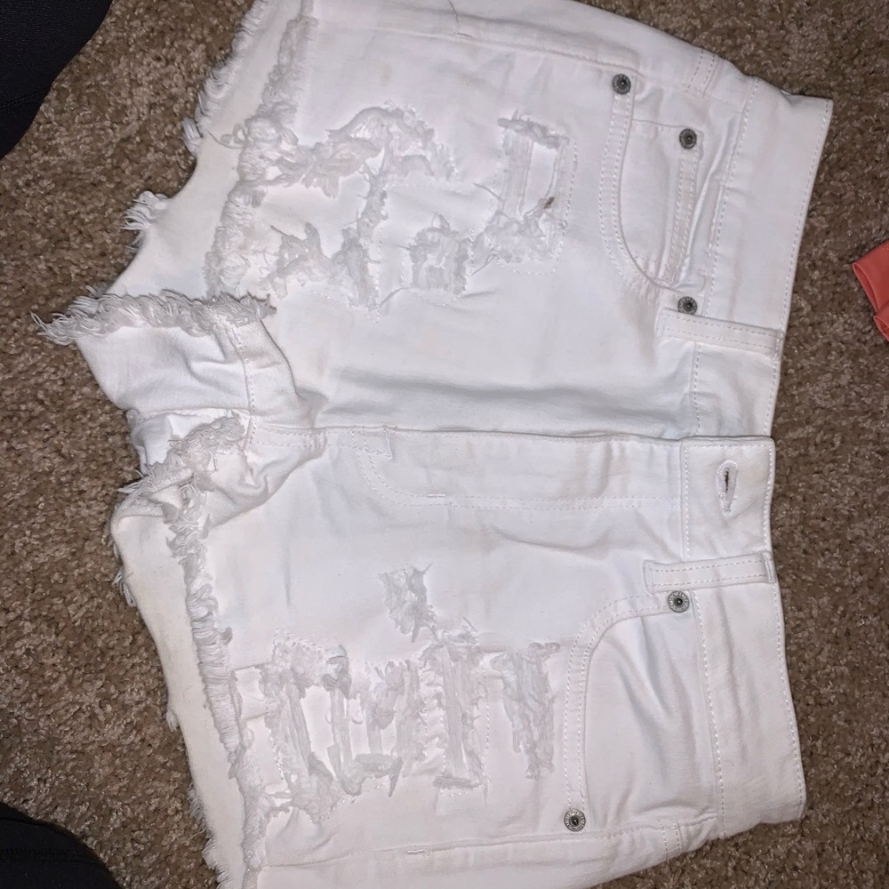 Ripped White denim Shorts